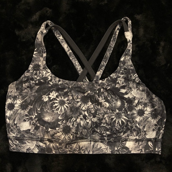 lululemon athletica Other - Lululemon Free To Be Bra Gray/Black Floral size 8